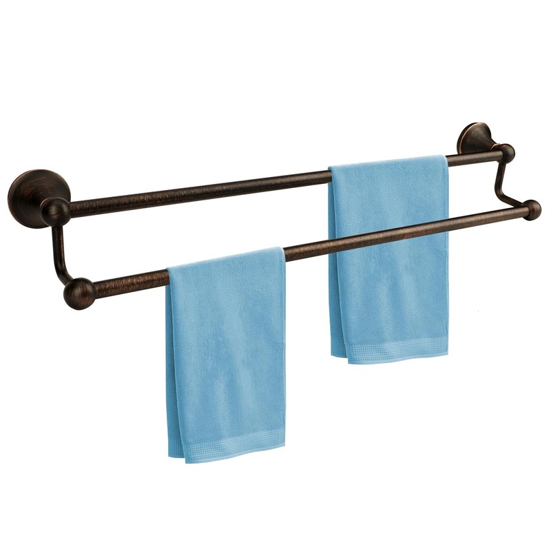 Ntipox Antique Bathroom Double Towel Bar Oil Rubbed Bronze, 24
