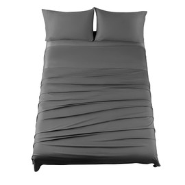 SAKIAO 1200 Thread Count Cotton Sheets, 100% Egyptian Cotton Sheet for King Size Bed, Sateen Weave Bed Sheets 16-Inch Deep Pocket - Breathable and Hypoallergenic - 4 Piece (Charcoal Grey, King)