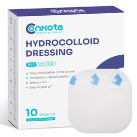 Conkote Hydrocolloid Wound Dressing 2”x 2”, Thin Adhesive Patches, Sterile, Box of 10 Dressings