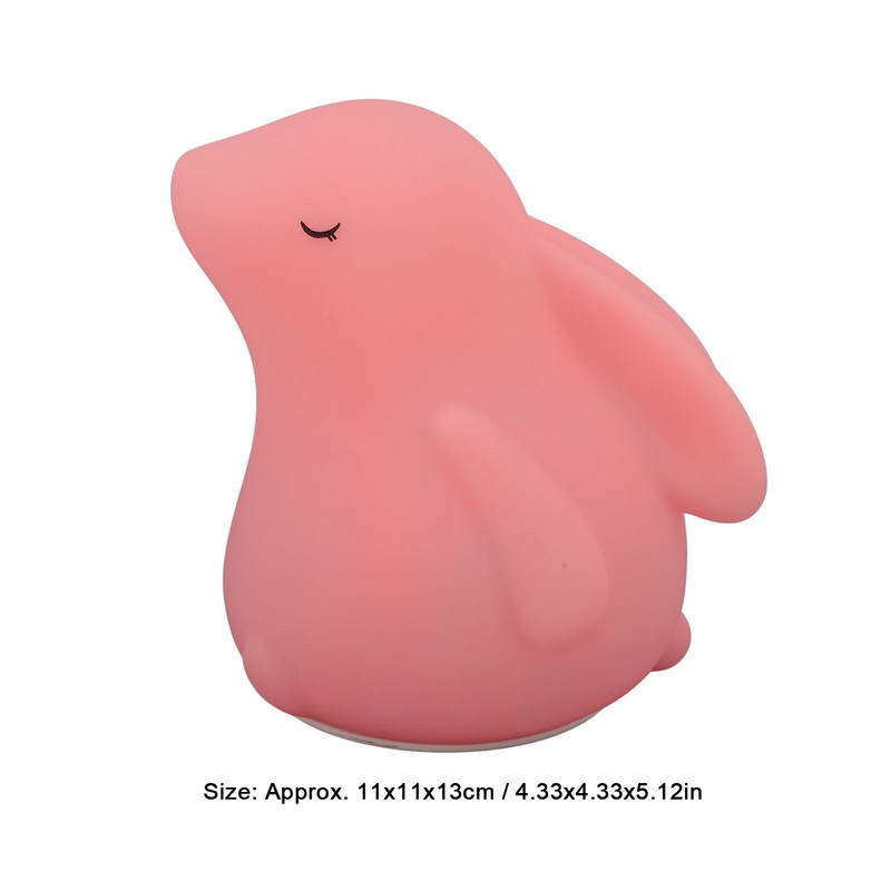 Baby Rabbit Night Light USB Rechargeable 7 Color Changing Toddler