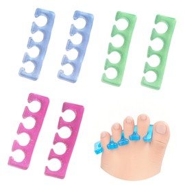 Toe Separators for Pedicure, Toe Separators for Nail Art, Gel Yoga Toe Spacers for Women and Men Pedicures, Easy Finger and Toenail Polish Grooming – Reusable, Easy to Clean (3 Pairs)
