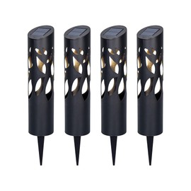 Koda Solar Rose Petal Bollard Light 4-Pack Decorative Outdoor Solar Lights for Pathways Gardens Patio Walkways, Weather-Resistant LED Garden Lights with Efficient Solar Charging - Included LED Bulb