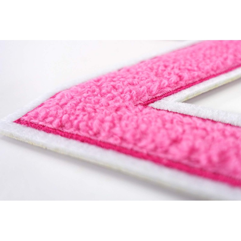 Terry Cloth Letter A-Z | Pink, White | 9.5 cm