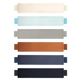 Namvo 6 Pieces Adjustable Pen Holder with Elastic Band, Detachable PU Leather Pen Sleeve, Journal Pencil Holder for Notebooks, Planners, Folders and Books (6 Colours)