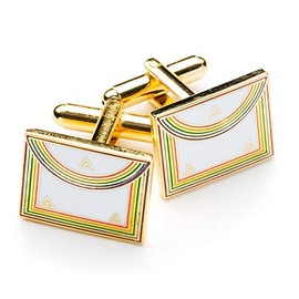 THE MASONIC COLLECTION - Royal Ark Mariner PCN-WCN Apron Cufflinks - Gold Plated - Comes With Cufflink Box/Velvet Pouch - Quality Freemason Gifts for Men