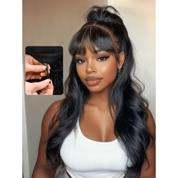 Nadula 7x5 HD Bye Bye Knots Glueless Curtain Bangs Wig