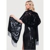 DQSSYTTX Women Velvet Shawl Long Tassel Scarf Warm Shawl Floral