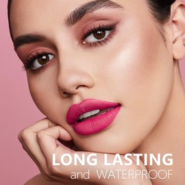 HANLADY Dark Red Pink Berry Lipstick 3Pc Long Lasting Lipsticks for Women Pigmented Smudgeproof Transferproof Vegan Cruelty Free Lip Color, A66/44/48