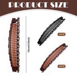 2 PCS Ponytail Banana Clips ，Banana Comb Double Comb Long Hair Clips Banana Hair Comb Clips Banana Barrettes,Double Comb Hair Accessories for Long Hair