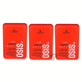 Schwarzkopf Osis+ Texture Mess Up Matte Paste,3.38oz. (3PACK)