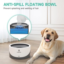 Dog Water Bowl, 55oz No Spill Water Bowl with Eco-Friendly Material, Large Pet Water Dispenser, Health Dog Slow Water Feeder for Vehicle Travel Upgrade Version