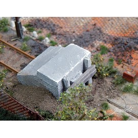 modellbahn-exklusiv Juweela 28278 Concrete Paddle Trestle, 2 Different Types Including Loose Railway Sleepers, Gauge H0, 1:87