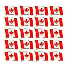 20Pcs Canada Maple Leaves Flag Pins,Canadian National Lapel Pins Patriotic Canada Brand Badge for Men Women Clothes Hats