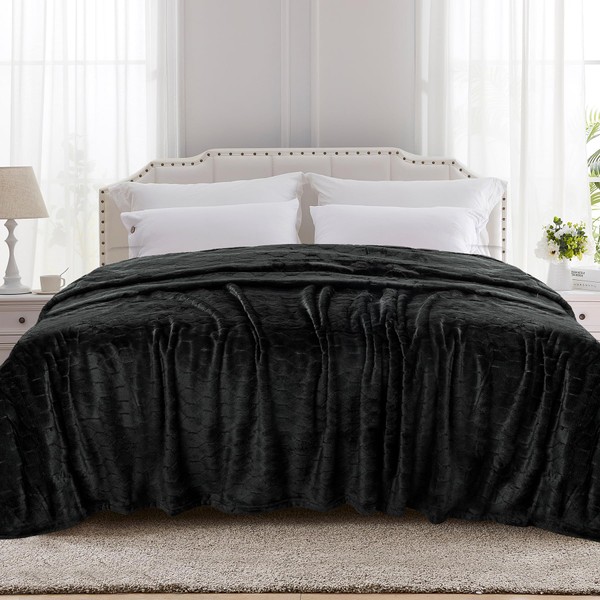 TOONOW Fleece Bed Blanket King Size 90x108 inches, Super Soft