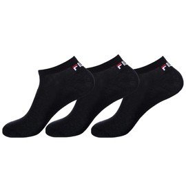 FILA Trainer Socks Pack of 6 for Men and Women (39-42, Black), black