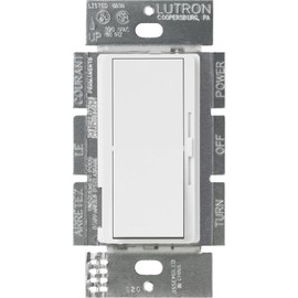 Lutron DVSTV-WH Diva 8 Amp 3-way/Single-Pole 0-10V Dimmer, no neutral required, White