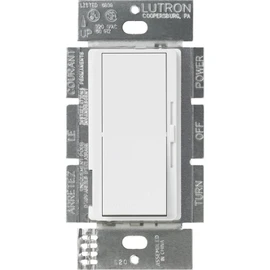 Lutron DVSTV-WH Diva 8 Amp 3-way/Single-Pole 0-10V Dimmer, no neutral required, White