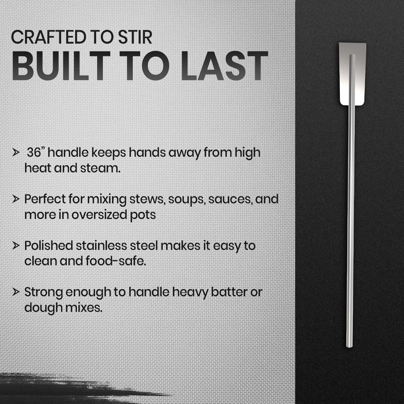 Quality Industries 36 Inch Stainless Steel Mixing Paddle Heavy Duty