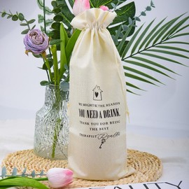 Tofwaol House Warming Gifts for Women Men New Home Wine Gift Bag for New Homeowners Friend Coworkers Gifts for Mom Dad Aunt House Warming New Home Gift for Couple Family Daughter Son Red Wine Bag