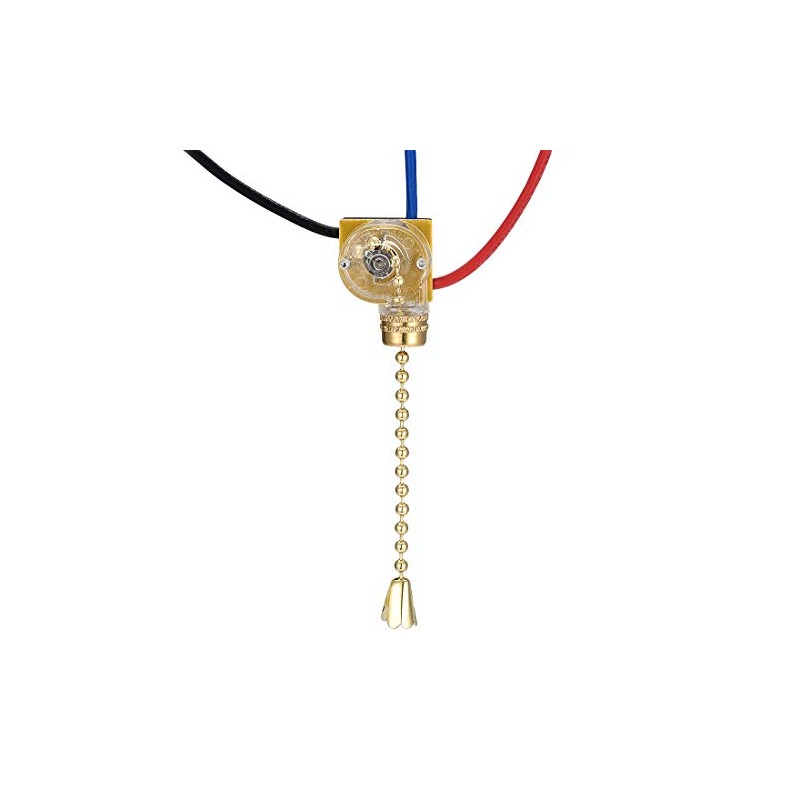 sourcing map 3 Way Fan Light Switch with Brass Pull