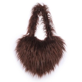 Women's Faux Fur Shoulder Bag Fleece Retro Shoulder Bag Fluffy Crossbody Bag Bag Love Shape Solid Color Purse