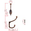 Fuxxer 5 x Antique Coat Hooks, Towel Hooks, Iron Hooks,