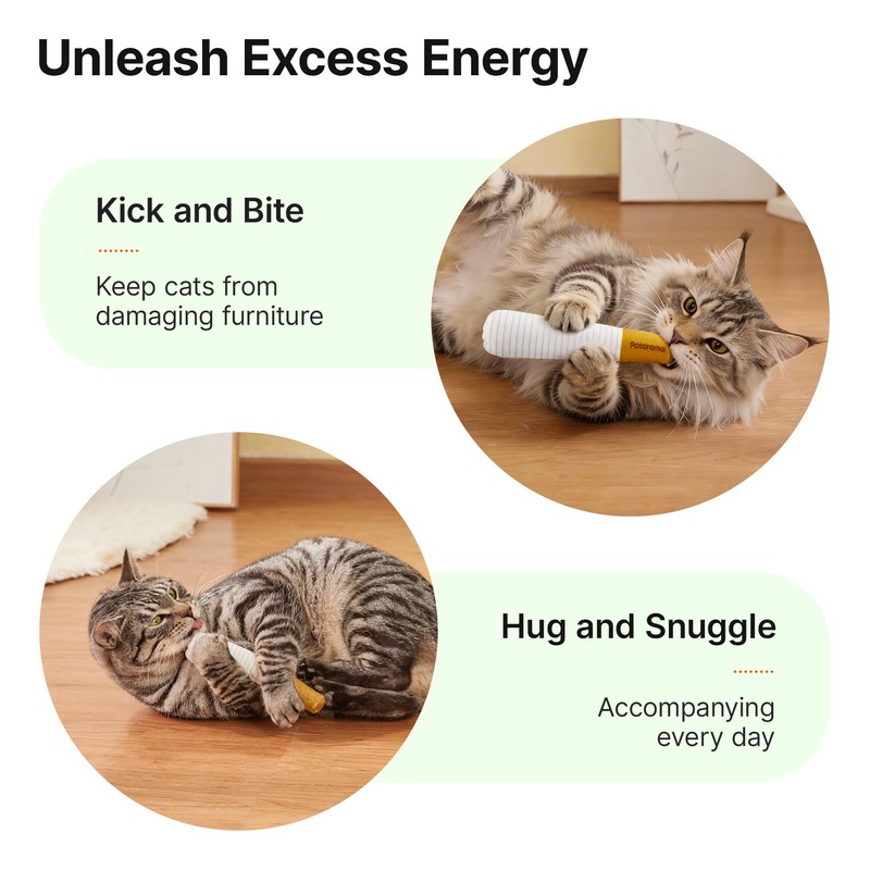 Potaroma 3-Pack Catnip Cat Toys, 15,000mg A+ Pure Kitten Kickers