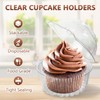Slomg 100 Pack Plastic Cupcake Containers with Dome Lids, Disposable