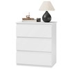 Bamjoy White Nightstand with 3 Drawers, Beside Table with Drawers