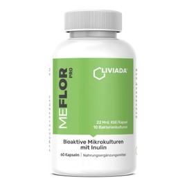 LIVIADA MEFLOR PRO | Aktive Bakterienkulturen | 60 Kapseln für 60 Tage | Extra hochdosiert, vegan & magensaftresistent | Mit Milchsäurebakterien & Inulin (präbiotisch) für Darm Mikrobiota