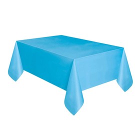 Light Blue Plastic Tablecloth, 108" x 54"