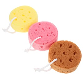 MAGICLULU 3sets Seaweed Bath Sponge Puff Bump Bath Loofah Sponge Soft Mesh Fan Aesthetic Room Decor Grout Brush Shower Scrunchie Bath Scrubber Natural Loofah Sponge Duster Jar 3pcs*3