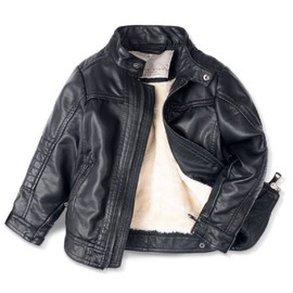 LJYH Boys, Little Kid Leather Jackets New Spring Children Collar Motorcycle Faux Leather Zipper Coats 7/8yrs