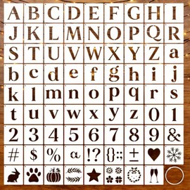 80 Pieces 3x3 Inch Alphabet and Number Stencil - Reusable Plastic Sheets