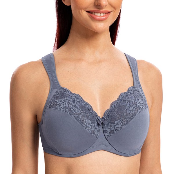 MELENECA Women's Minimizer Bra Full Coverage Plus Size Underwire Lace