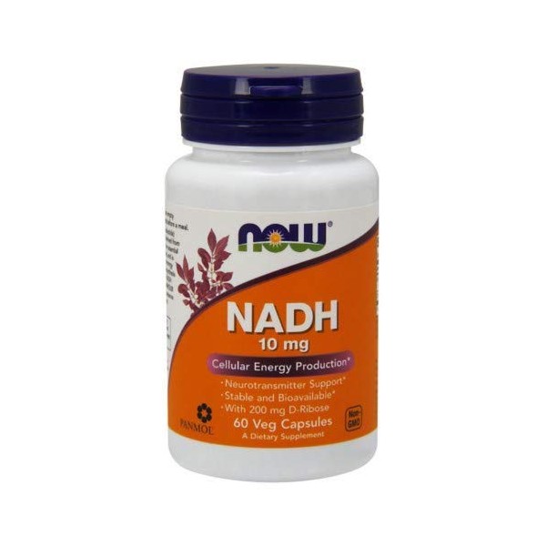 NADH with Ribose, 10 mg, 60 Vcaps by Now Foods (Pack of 4)