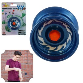 Metal Yoyo for Kids Beginners, Auto Return Bearing Responsive Yo-yo to Play Entertaining Pro String Tricks Professional Yo yo, Stable and Sturdy String, Party Favors Adults (Blue Yoyo)