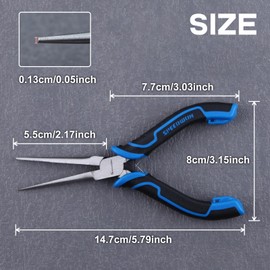SPEEDWOX Mini Needle Nose Pliers Serrated Jaw with Protective Cover Needle Nose Pliers for Jewelry Making Precision Compact Long Nose Plier Needle Tip for Wire Bending Small Object Gripping