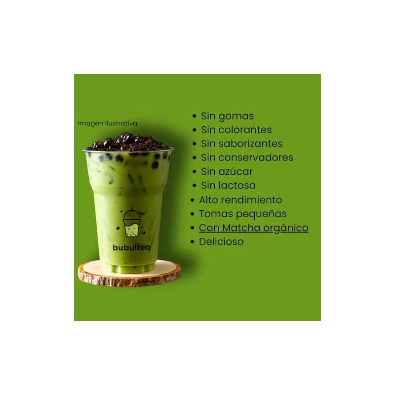 Matcha orgánico en polvo para bebidas, endulzado con Xilinat y