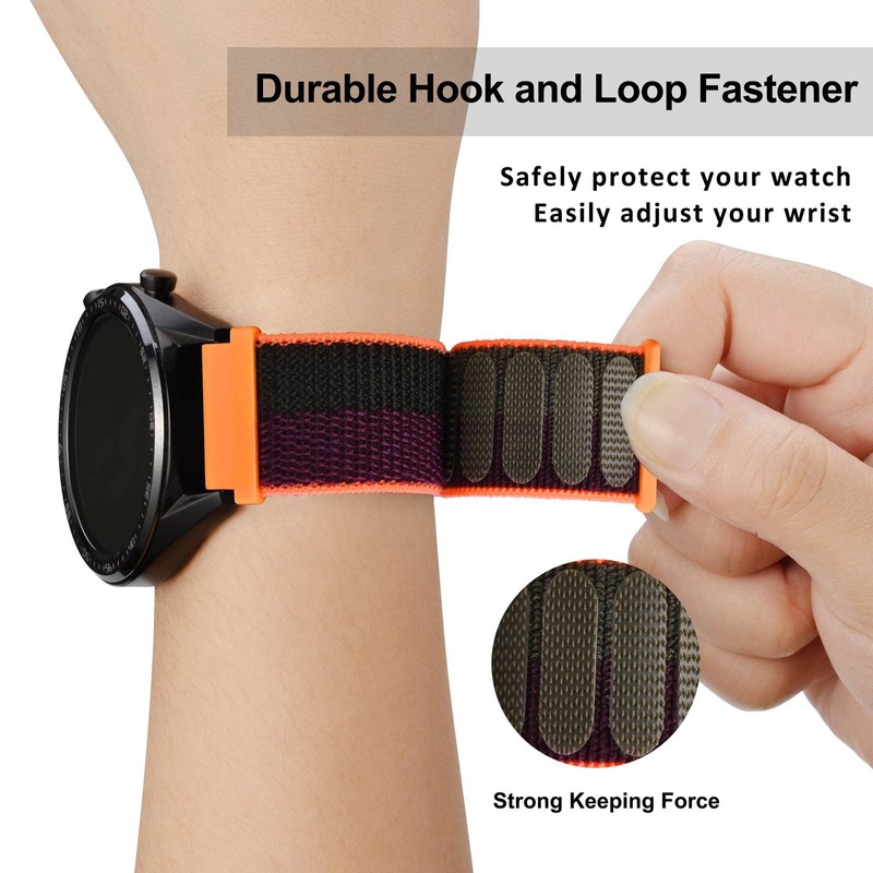 WOCCI 20mm Adjustable Nylon Watch Band, Quick Release Sport Loop