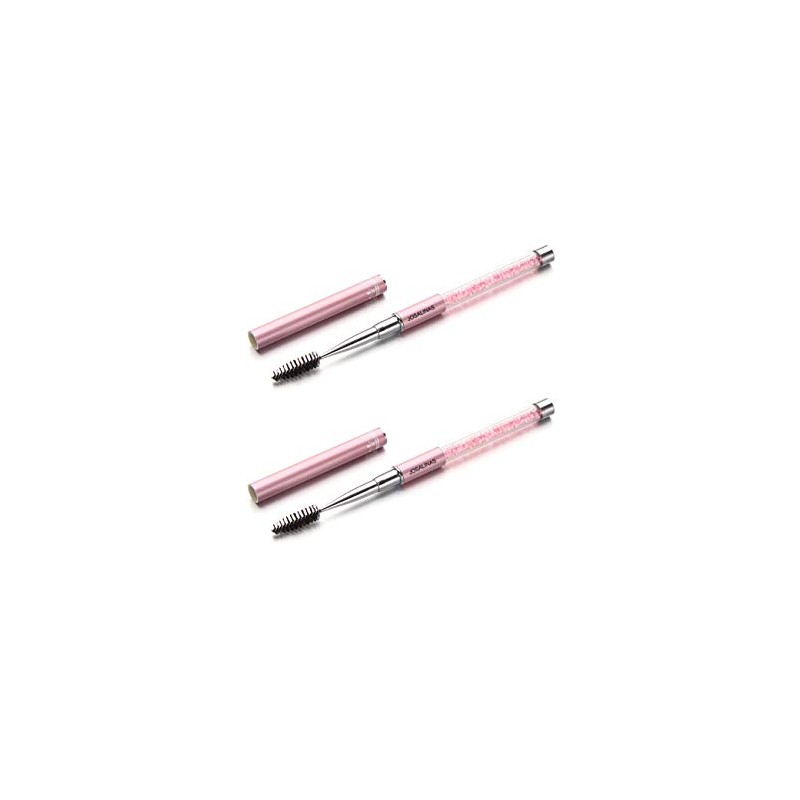 (Pink) - JOSALINAS 2PCS Mascara Brushes Eyebrow Eyelash Brushes Mascara