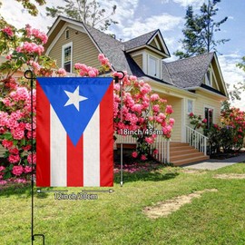 YANGHOME Puerto Rico Flag Puerto Rican Pr Flax Nylon Burlap Linen Fabric Garden Flag Farmhouse Decorations Mailbox Decor Welcome Sign 12x18 Inch Small Mini Size Double Sided