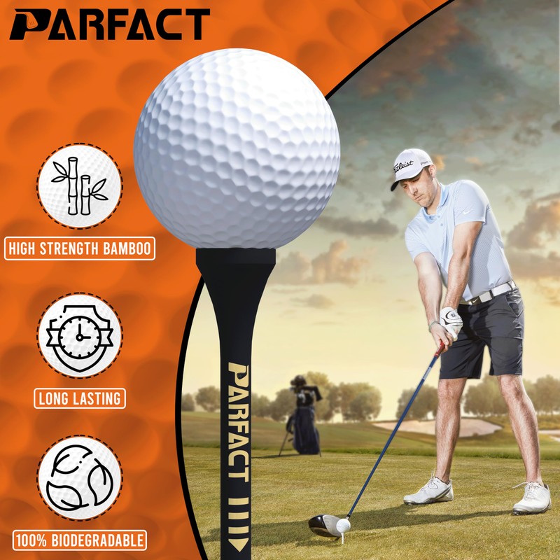 ParFact Golf Tees Wooden | Pack of 30 | Durable