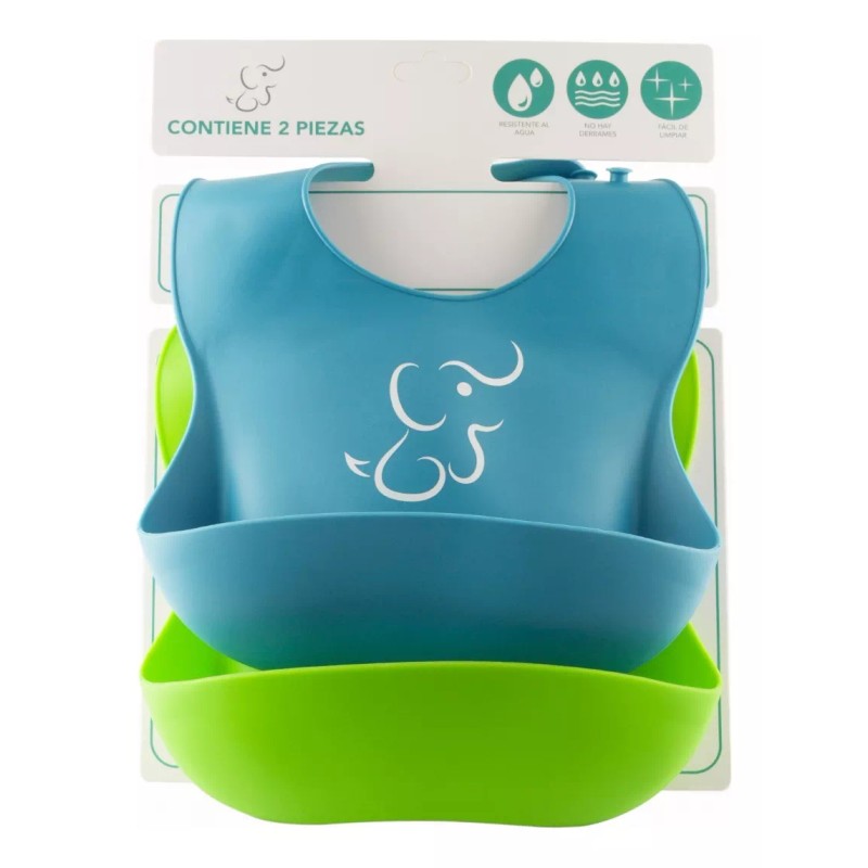 Papu Baby Set 2 Baberos Suaves De Silicón Para Bebé