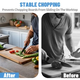 LuxDuo 8 Pcs Cutting Board Feet with Non Slip Pads,Non Slip Silver Cutting Board Feet Legs with Silicone Rubber Feet and Screws Kit for Furniture Chair Cabinet Electronics (Silver)