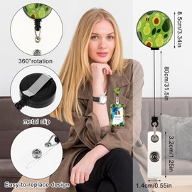 Amabro Badge Holder with Strap, Retractable ID Roll Clip with Adjustable Lanyards, Durable Collar for Nurse Students