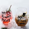 Pareja Copas de vino Conjunto MR RIGHT and MRS ALWAYS