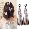 XUZOO Children's Hair Extensions, Braid Wig, Ponioteiru Wig, Dance, Recitals, Cute, Pink Butterfly, Hair Extension, Hair Extension, Hair Extension, Hair Extension, Hair Accessory, Easy to Wear, Set of