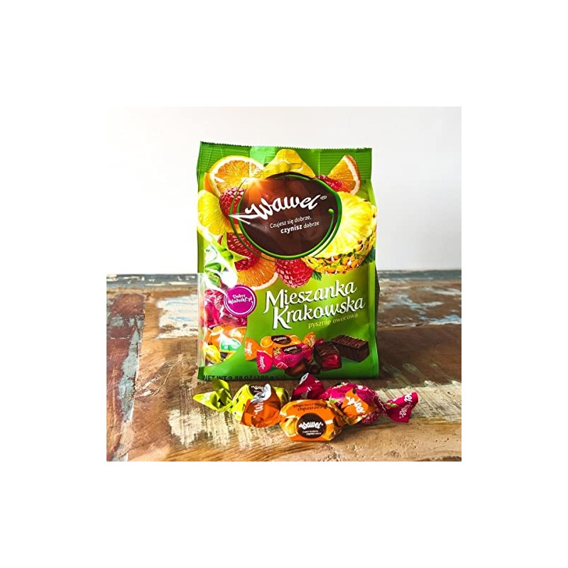 Wawel Mieszanka Krakowska Chocolate Covered Jelly Candy - Lemon Orange