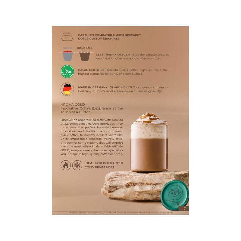 AROMA GOLD Irish Cream Coffee Pods 256g (48 Capsules) –